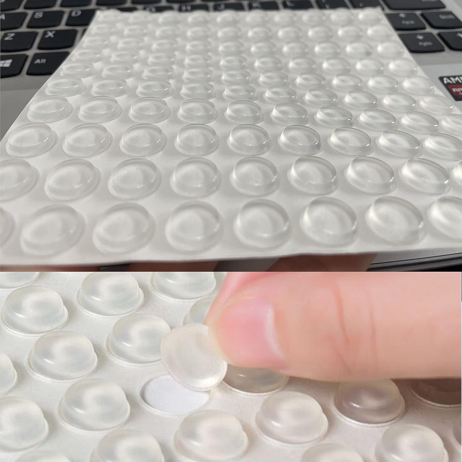 Cabinet Bumpers Clear Rubber Pads: 200PCS Self Adhesive Soft Door Bumper Stoppers Feet Sound Dampening Kitchen Cupboard Door Drawers Furniture Silicone Bumpers Glass Tops Cutting Boards Picture Frames