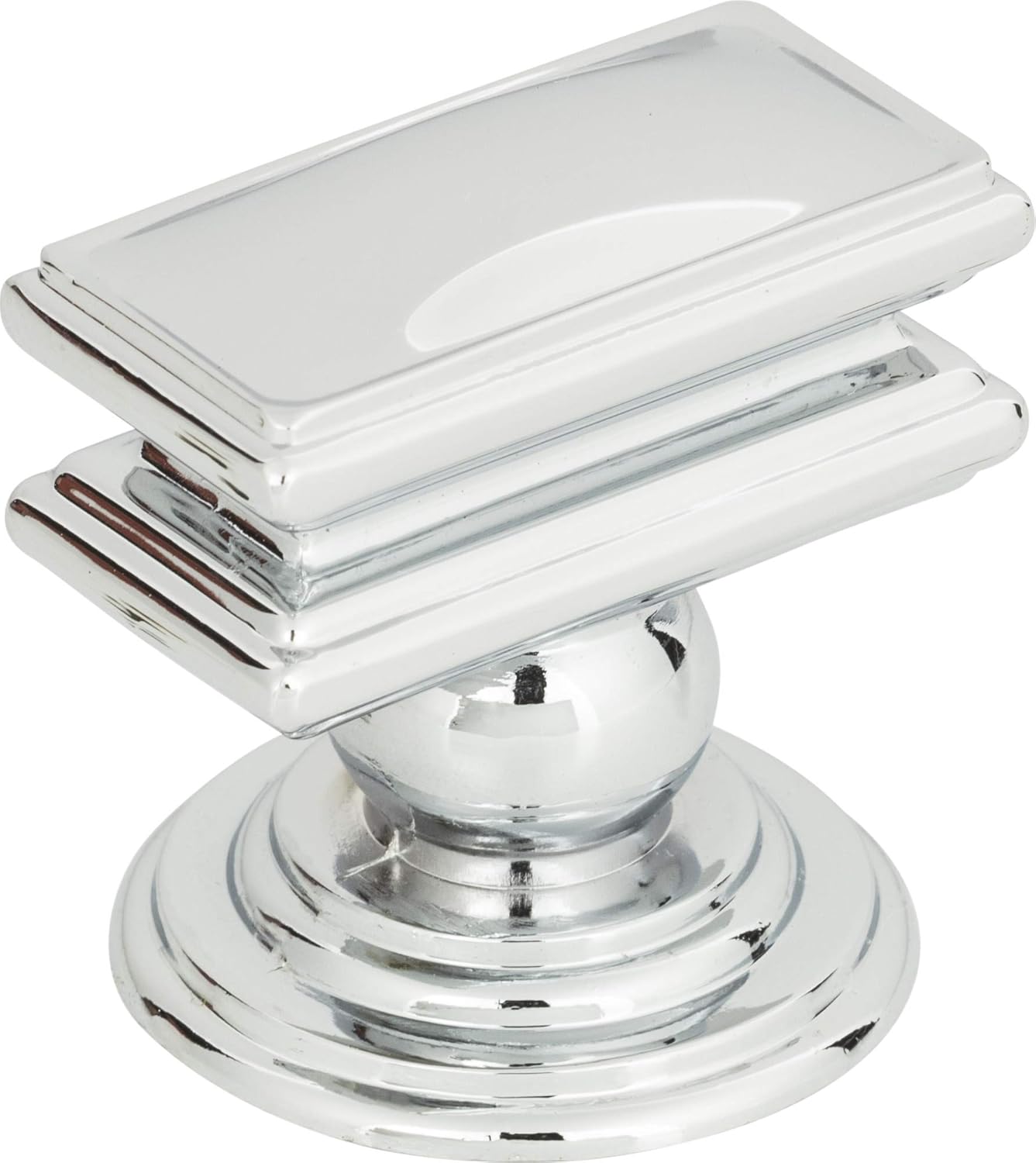 Campaign 1 1/2" Rectangular Cabinet Knob in Polished Chrome