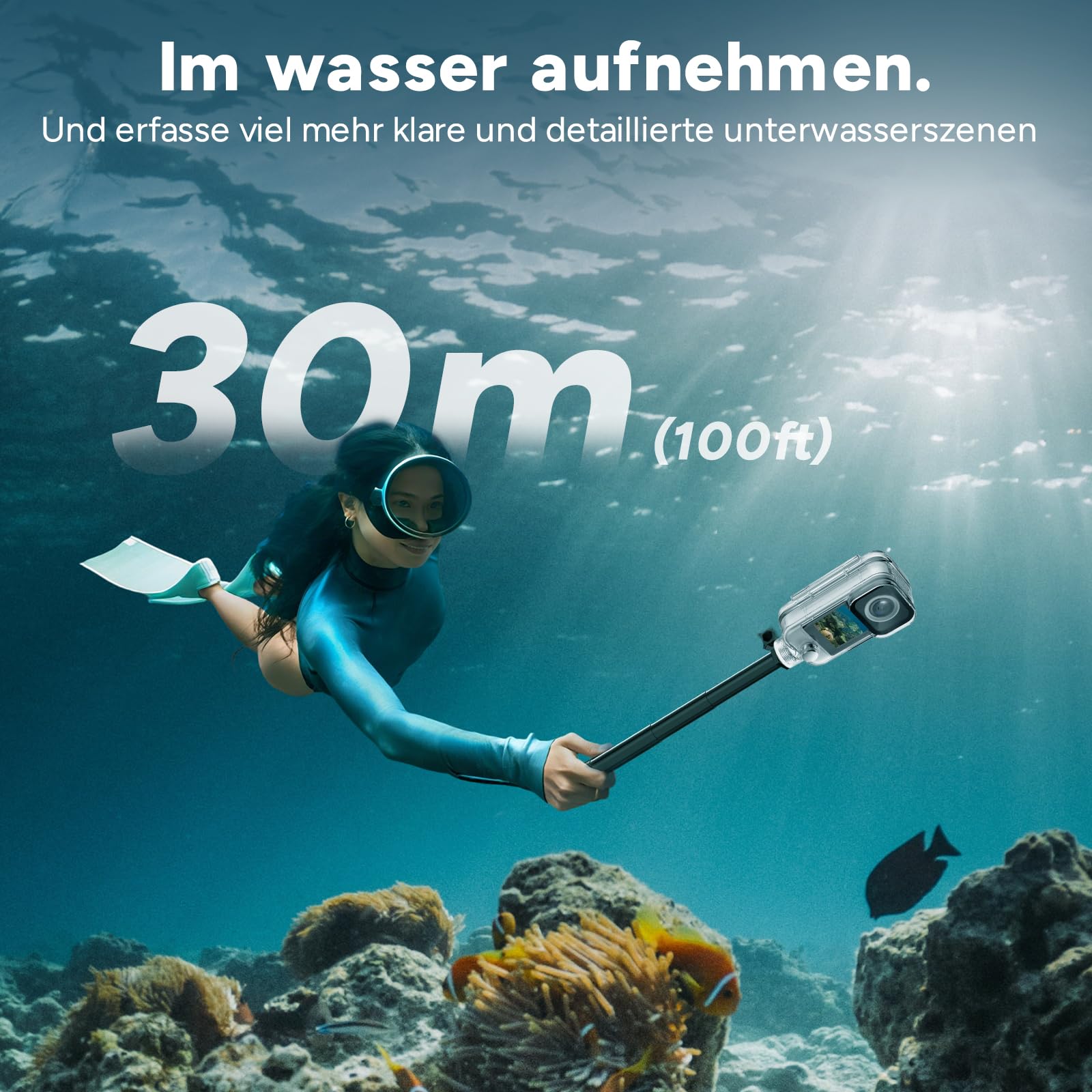 SJCAM C300 Pocket vlog Kamera 4K, 7-Stunden Akkulaufzeit, 6-Achsen-Stabilisierung, Dual-Touchscreen-Körperkamera,30 Meter wasserdicht, für Vlogging und YouTube-Live-Streaming