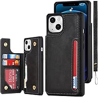 Vista 15 de iCoverCase Funda tipo cartera compatible con iPhone 13 Pro con tarjetero y correa para la muñeca, ranuras para tarjetas de piel sintética, función