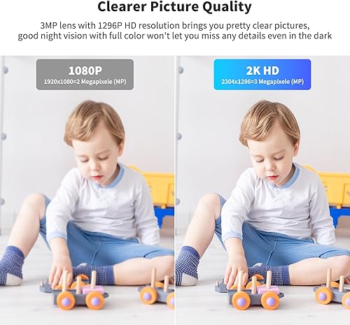 Miniatura 4 de VSTARCAM Cámaras de doble lente para seguridad en el hogar, monitor de cámara para mascotasbebés, cámara interior alimentada por batería, detección