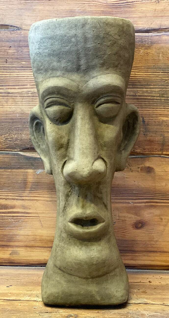 J And L Stone Ornaments Stone Garden Easter Island Head Plant Pot Planter/ Moai / Tiki Concrete Ornament