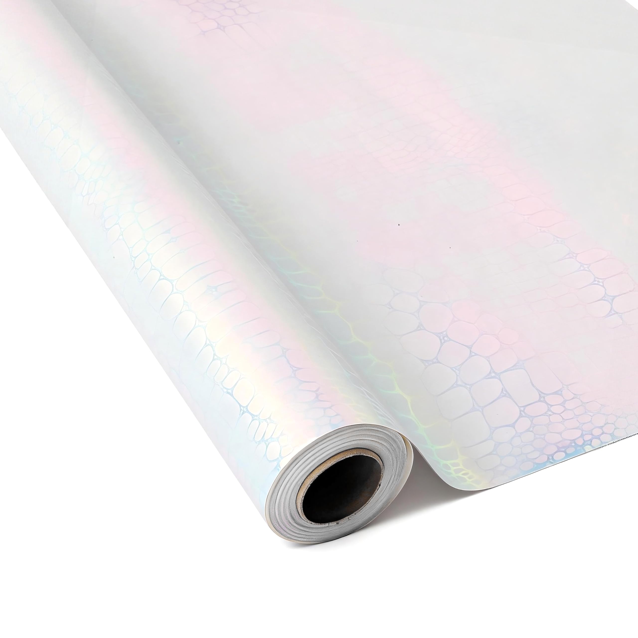 Komforbaa Holographic Wrapping Paper, Mermaid Scale Glitter Gift Wrapping Paper, Iridescent Shimmer Roll, Pink Blue Gift Wrap for Birthday, Graduation, Wedding, Mother’s Day, 17In×33Ft (43cm×10m)