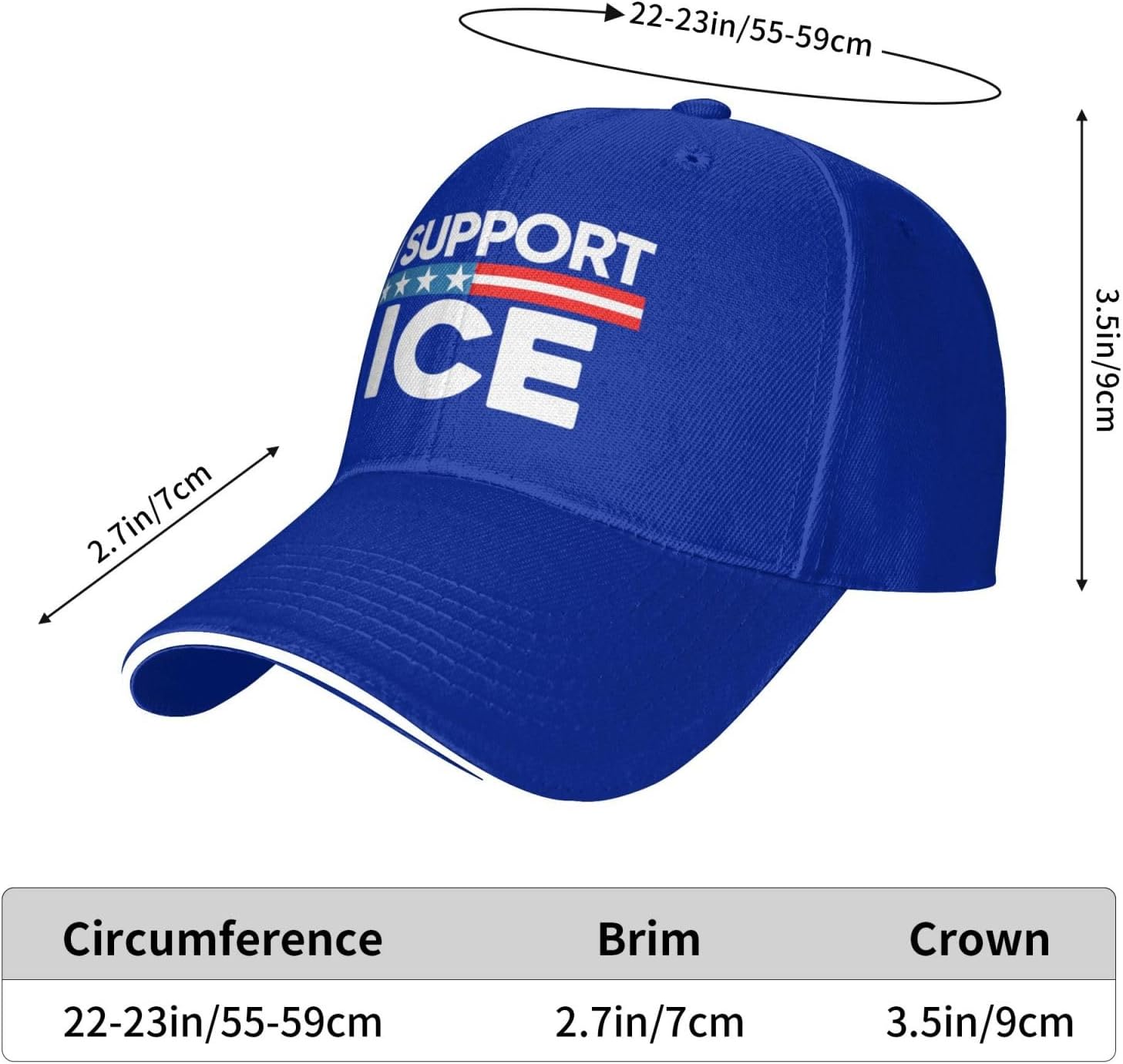 I Support Ice Hat I Stand with Ice Hat Trucker Cap for Men Women Black - Image 5