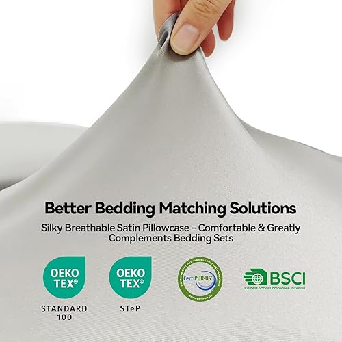 Miniatura 6 de Almohada cervical para el cuello para aliviar el dolor de cuello, almohada ergonómica de contorno de espuma viscoelástica con funda de tela de satén