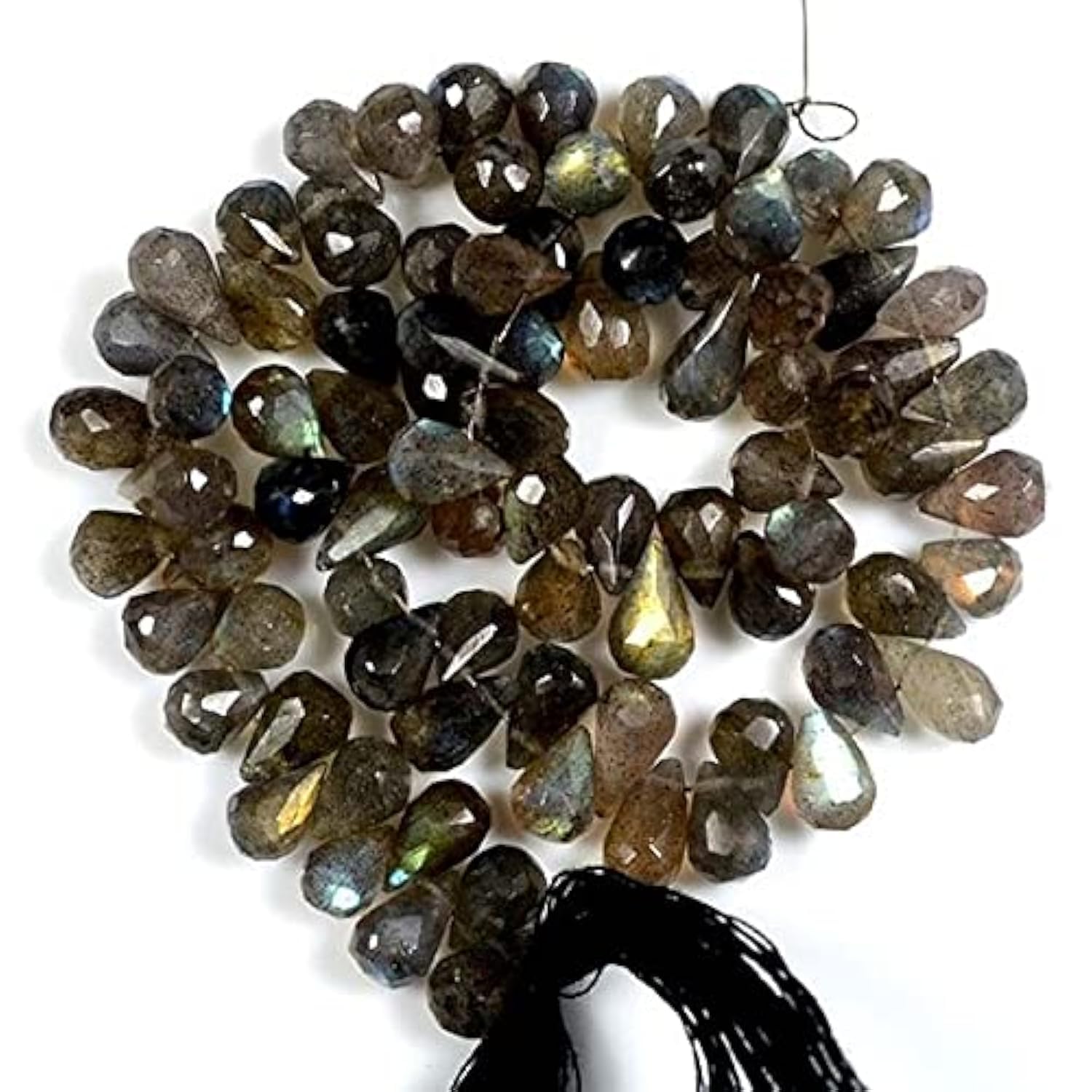 Labradorite perles gouttes facettées de 7-11mm pour réparer et créer des bijoux