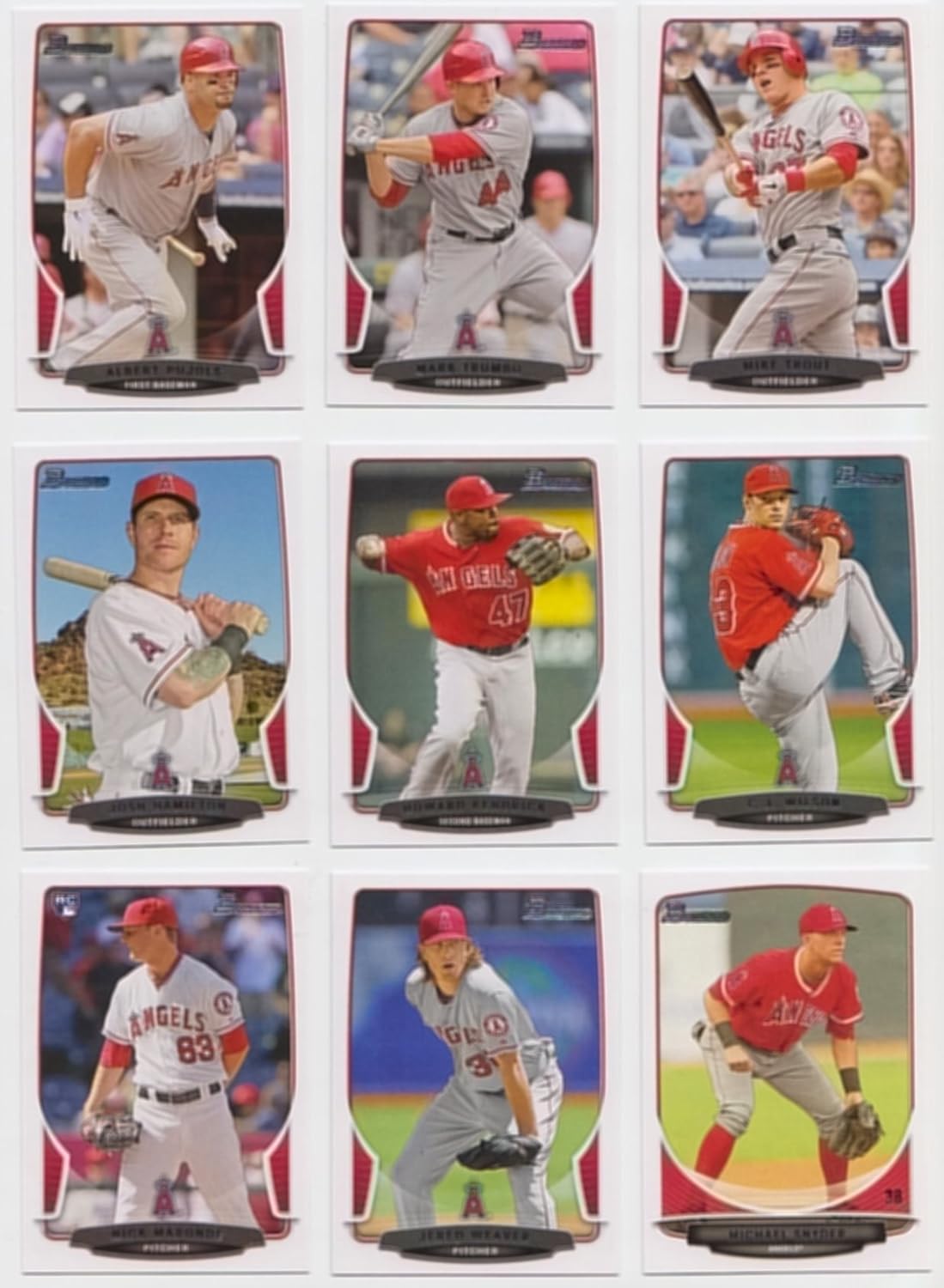 2013 California Angels - Four Different Angels Baseball Card Team Sets