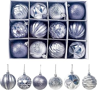 Christmas Tree Decorations, Christmas Baubles Sale Clearance, Christmas Tree Topper, Christmas Decorations Indoor, 12Pcs Christmas Painted Package Christmas Decorations Gift Boxed Christmas Tree