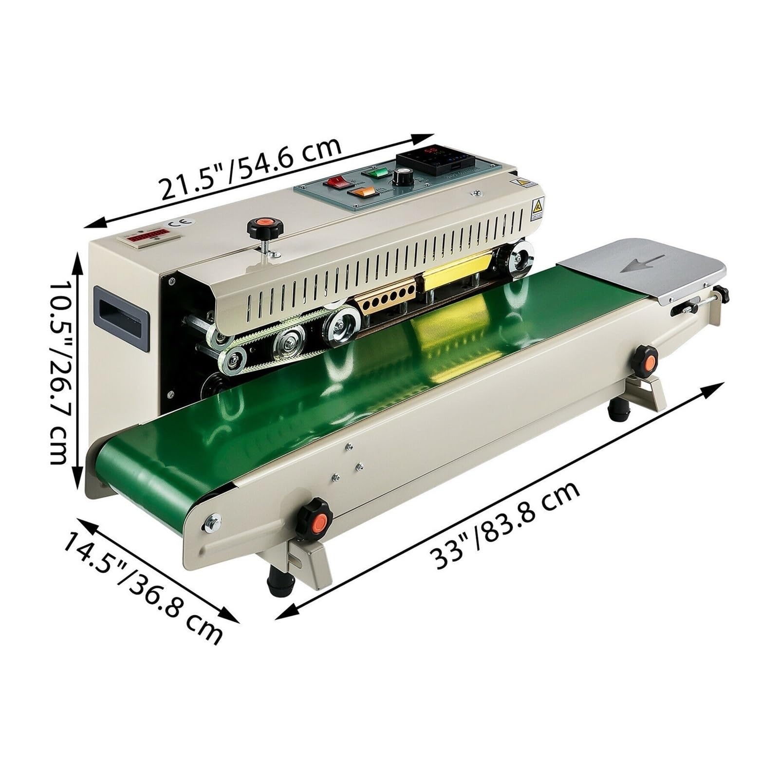 Machine de scellage automatique continue FR900K, 0-16 m/min, largeur 6-15 mm, scelleuse horizontale for sceller les sacs en plastique/aluminium/composites Pour une utilisation DIY