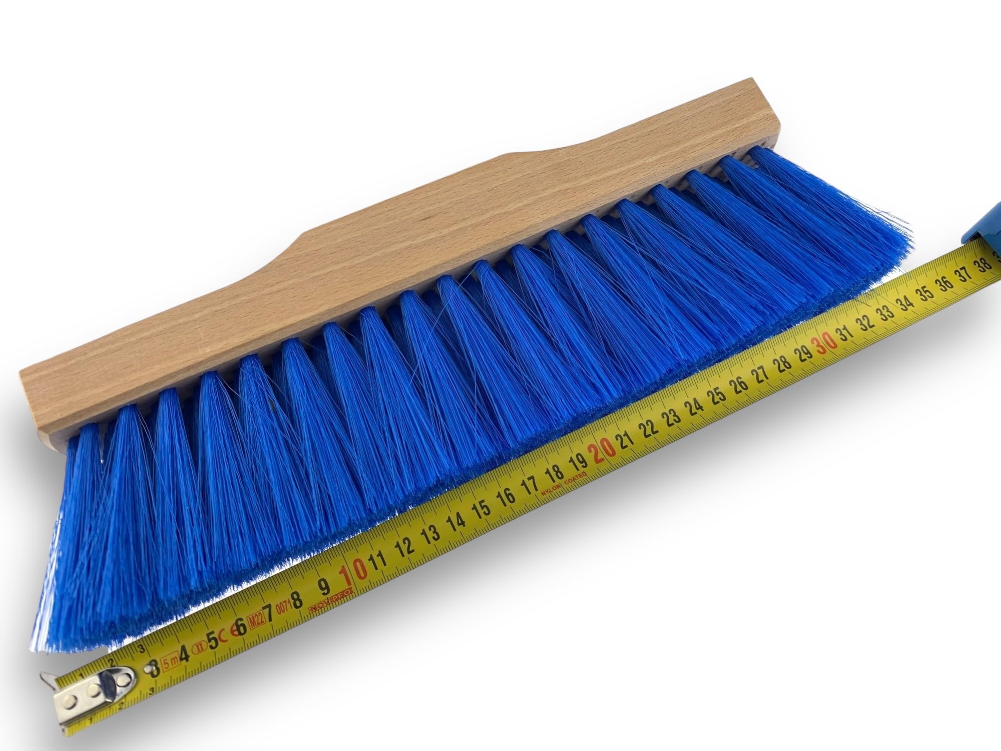 Cepillo telescópico 5,50 m | 2 cepillos fregadores | Cerdas de rilsan y sintéticas | para techos y Paneles solares | Montura de Madera | Mango de Aluminio | Kibros 21722819KITGM | Cepillo de lavado de puente Rilsan sintético, mango telescópico 5,50 m alum