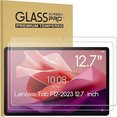 KEANBOLL Paquete de 2 protectores de pantalla de vidrio templado para Lenovo Tab P12 (12.7 pulgadas, versión 2023), vidrio templado, ultra