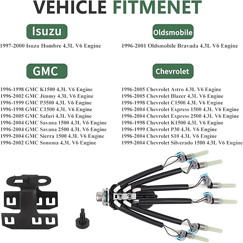 Miniatura 2 de LOREADA FJ503 Spider Inyector de combustible de 6 cilindros de repuesto para Chevy Express Silverado P30 K1500 GMC Savana Jimmy Chevrolet Oldsmobile