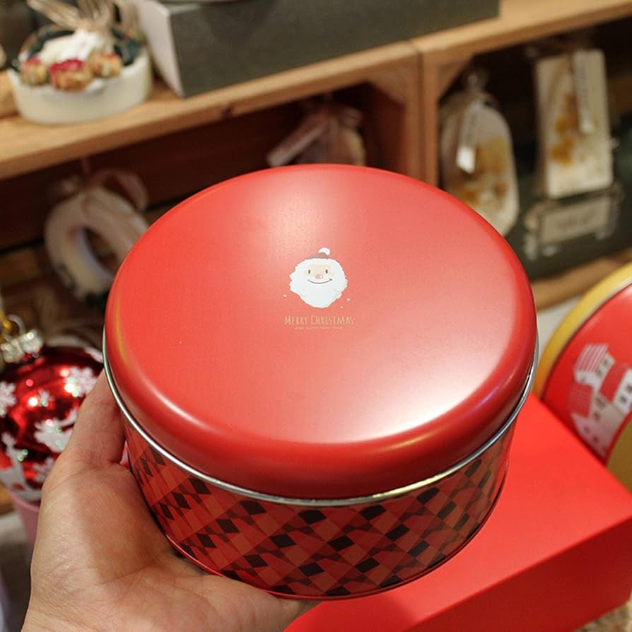 Amazon｜クッキー缶、防錆、耐久性のある丸い缶ケース、蓋付き、軽くて