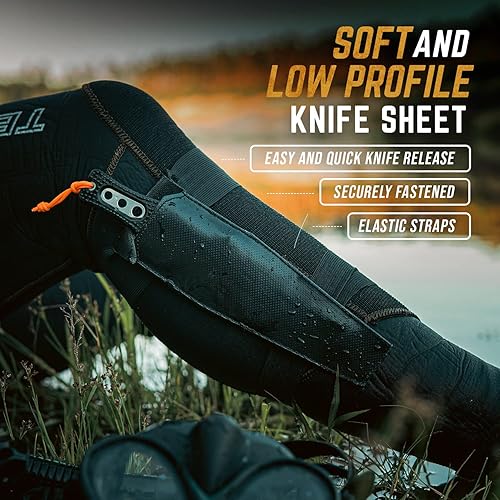 Miniatura 6 de SAALVI Cuchillo de buceo de titanio - Cuchillos de buceo - Hoja de acero resistente para buceo, esnórquel y campamento - Cuchillo y llave de pesca