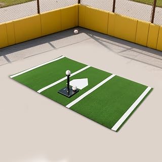 Baseball Hitting Mat 9.8 X 4.9 FT Heavy-Duty Baseball Batting Hitting Batting Mats with Anti-Slip PU Rubber, Baseballs Mats for Indoor and Outdoor Use
