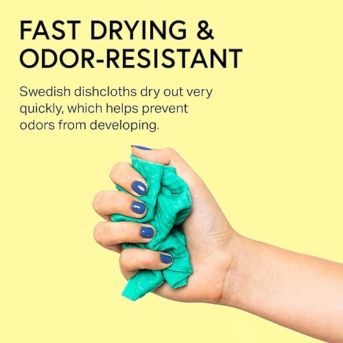 Miniatura 21 de Paños de esponja de celulosa sueca para platos, paquete de 10 paños de limpieza ecológicos, sin olor, reutilizables, para cocina, absorbente de