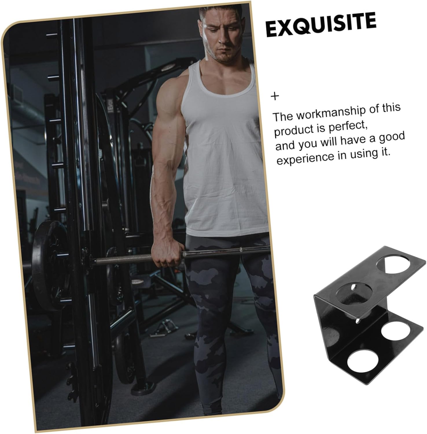 Totority Wall Mounted Barbell Rack for Space-efficient Gym Organization Dual Storage for and Barbells Easy to Install Home Gym Accessory