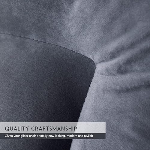 Miniatura 5 de Paddie Glider Rocker - Juego de cojines de repuesto con terciopelo de almacenamiento, lavables, antideslizantes, para silla mecedora de guardería, 5