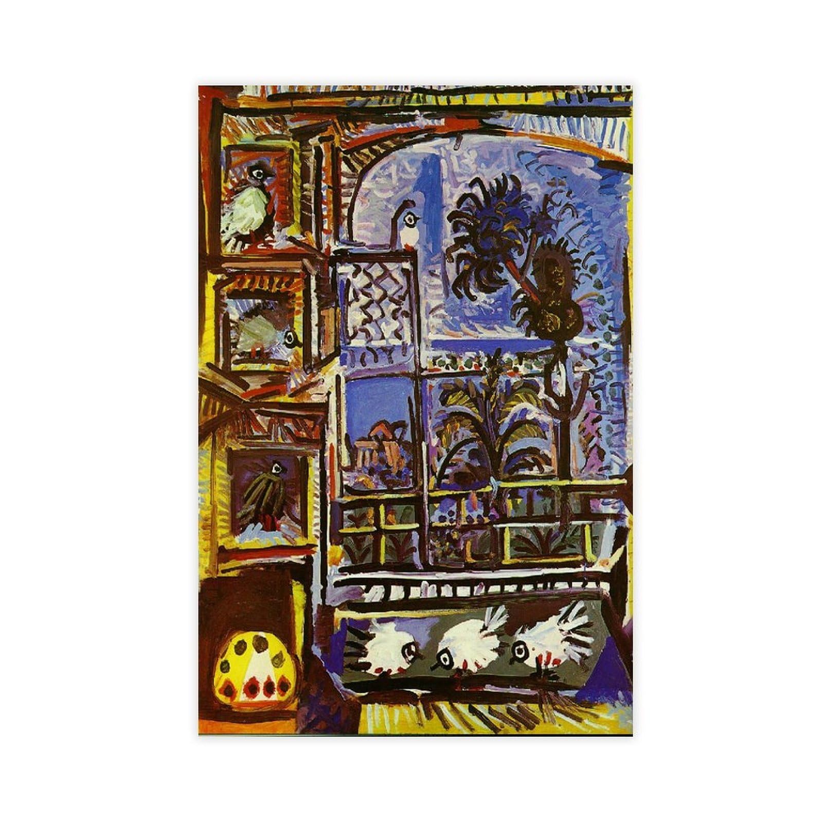 WCYB Studio. Pigeons. Velazquez. 1957 1 by Pablo Picasso Posters Prints Canvas Deco Paintings Wall Art Unframe 12" L X 18" W