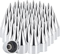 Vista 13 de Cubiertas de tuerca de 33 mm de Cabtherlyn para camiones semi, cubiertas de tuerca de 33 mm x 7 cm de plástico ABS cromado con punta, 20