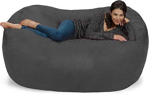 Miniatura 4 de Cozy Sack - Sillón de puff: Gran bolsa para muebles de espuma viscoelástica de 6 ft y tumbona grande – sofá grande con funda de microfibra suave
