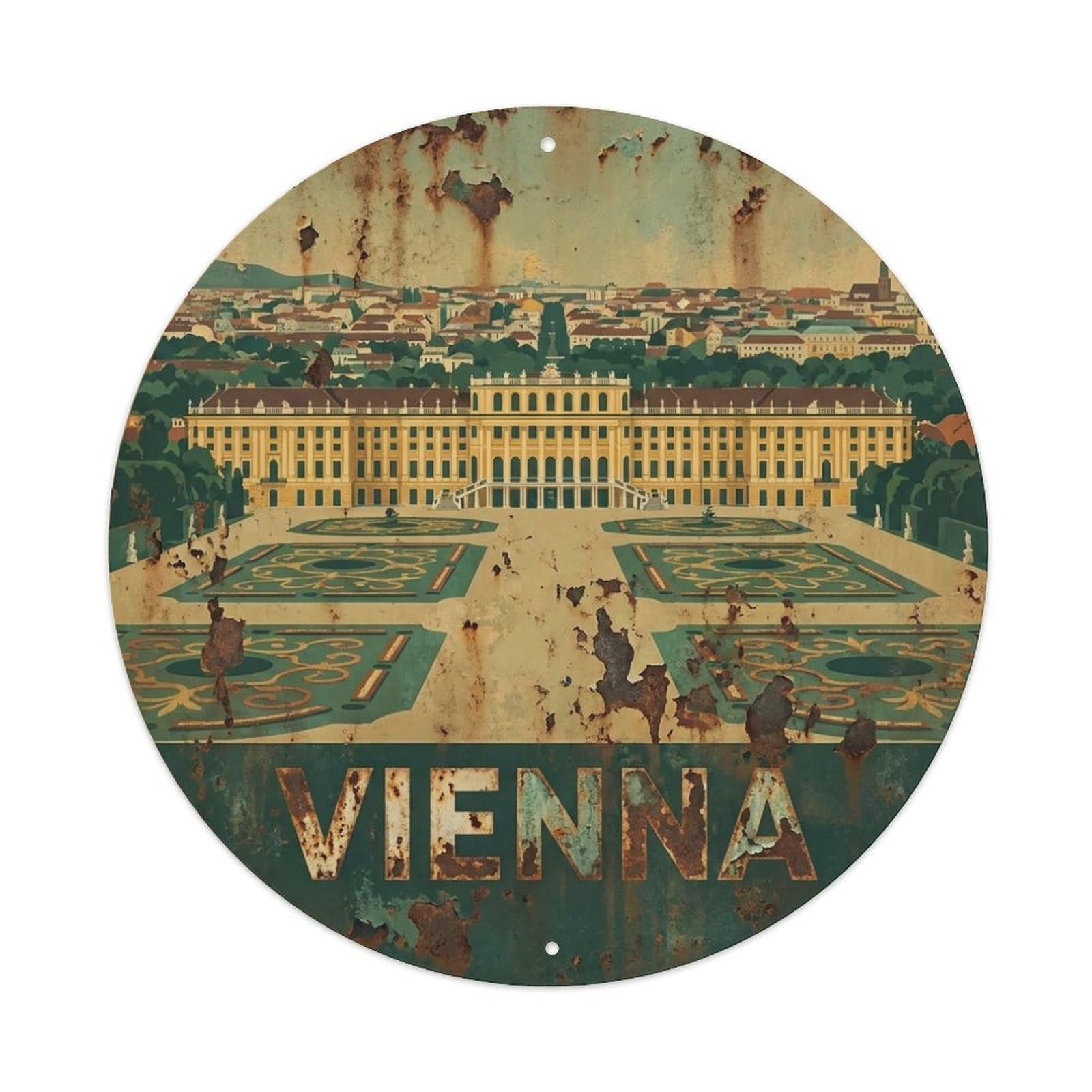 Galvaxio Style Vintage Travel Austria Vienna 1 Metal Tin Sign