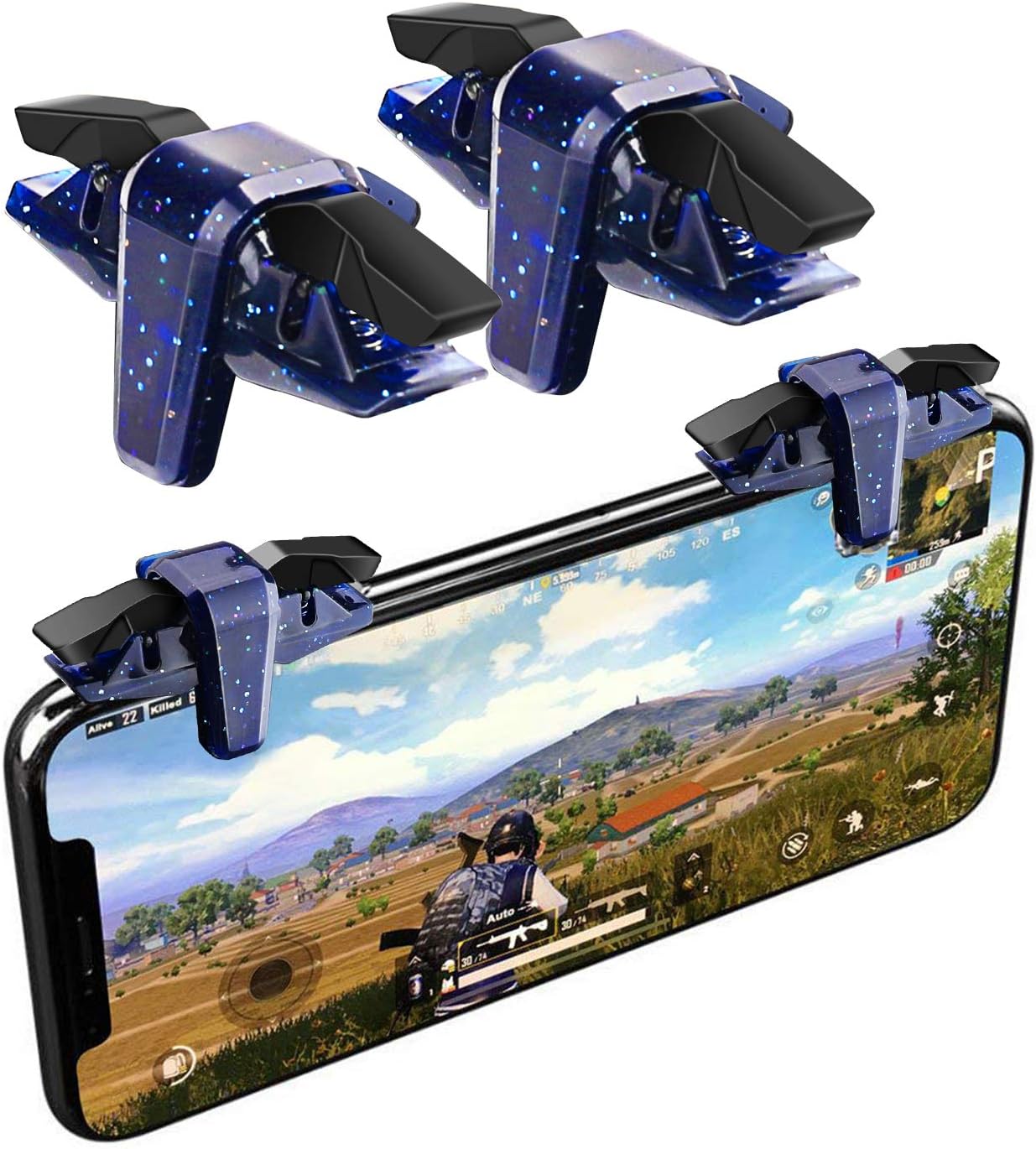 Mobile Game Controller Trigger, L1R1 Mobile Phone Controllers Trigger Sensitive Shoot and Aim Button, Mobile Game Joysticks for PUBG/Knives Out/Rules of Survival for Android & IOS (1Pair)