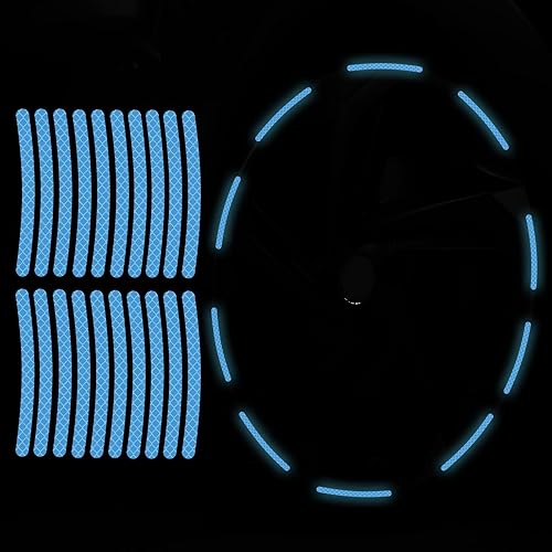 20 calcomanías reflectantes para ruedas de automóvil, calcomanías decorativas de advertencia de seguridad nocturna, calcomanías reflectantes