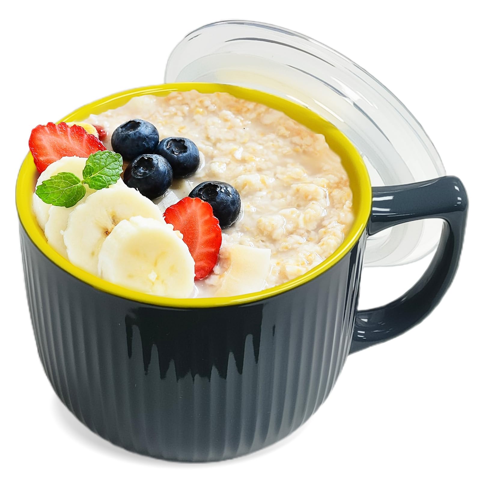 Keramische soepkom met handvat, 900 ml, magnetron-soepkopjes