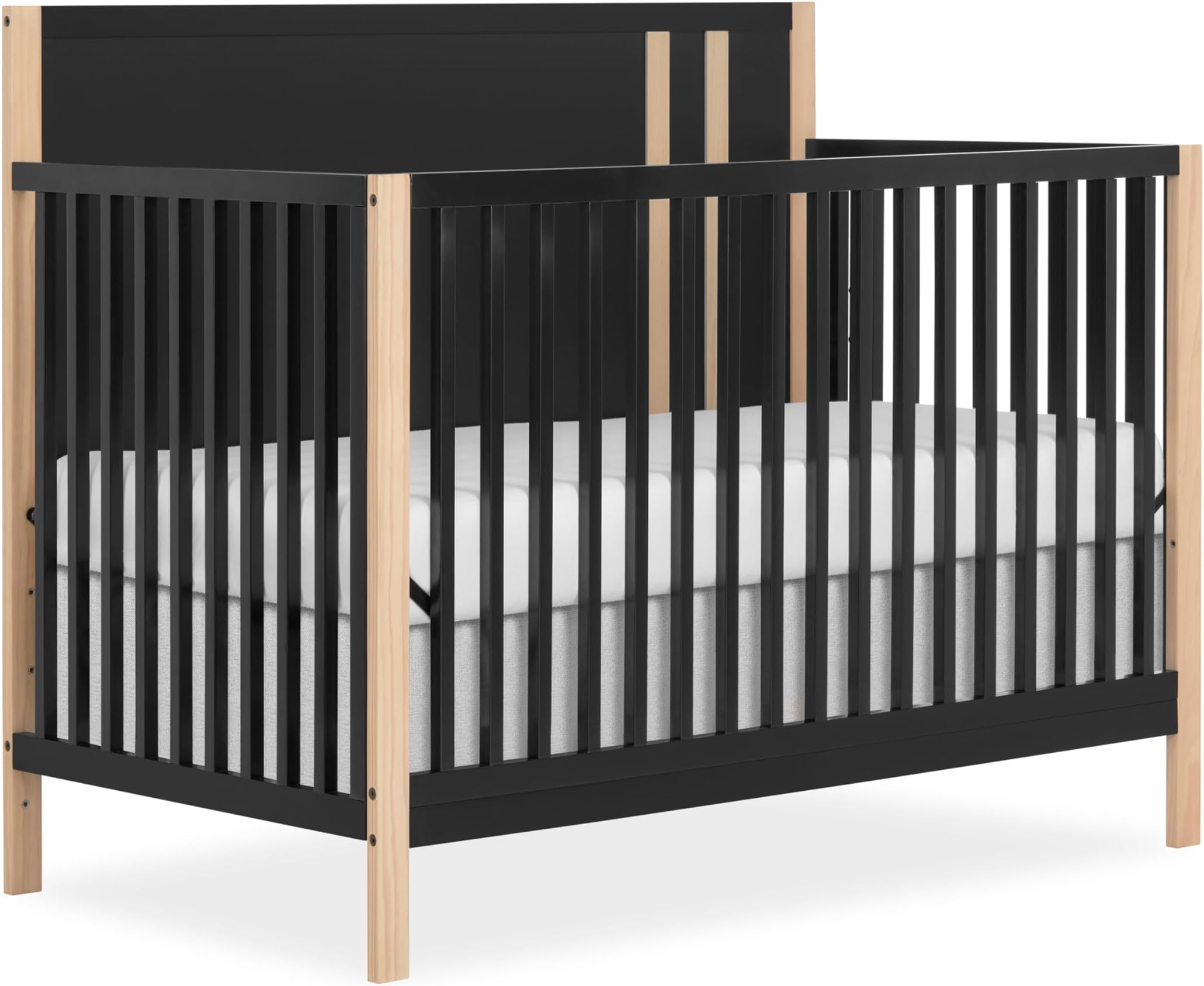 Dream On Me Soho Convertible Crib in Matte Black Vintage, JPMA