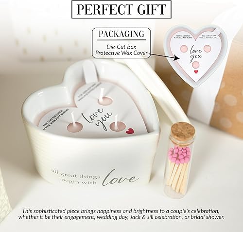 Miniatura 6 de Pavilion  All Things Great Begin with Love You  Love You  8 onzas de cera revelan mensaje sorpresa secreto de triple mecha, vela perfumada de