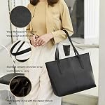 FITDON Sac de rangement avec zip pour les femmes, PU Poignée en cuir Sacs à main Mesdames Sac à épaule pour le travail Voyage scolaire Shopping
