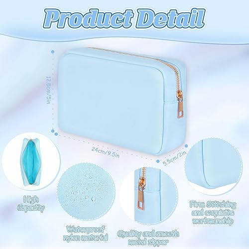 Miniatura 10 de Sweetude 6 bolsas de maquillaje de nailon para viaje, bolsa de nailon con cremallera, bolsa de cosméticos para mujeres, niñas, organizador de