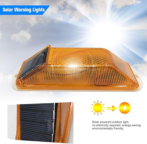 Miniatura 3 de HEGPSEEK Luz solar LED solar de advertencia estroboscópica intermitente construcción seguridad carretera barricada construcción señales de seguridad