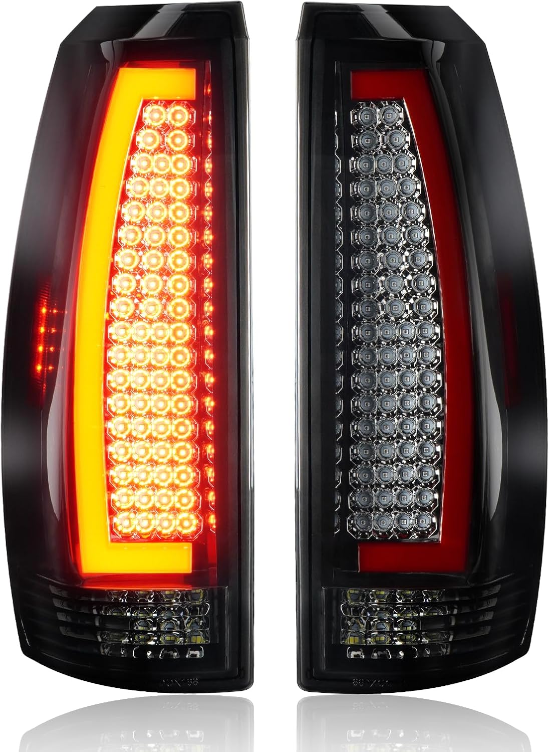 LED Tail Lights Assembly Fit for Chevy Avalanche 2007 2008 2009 2010 2011 2012 2013,Rear Taillight Assembly(Chrome Housing Smoke Lens)