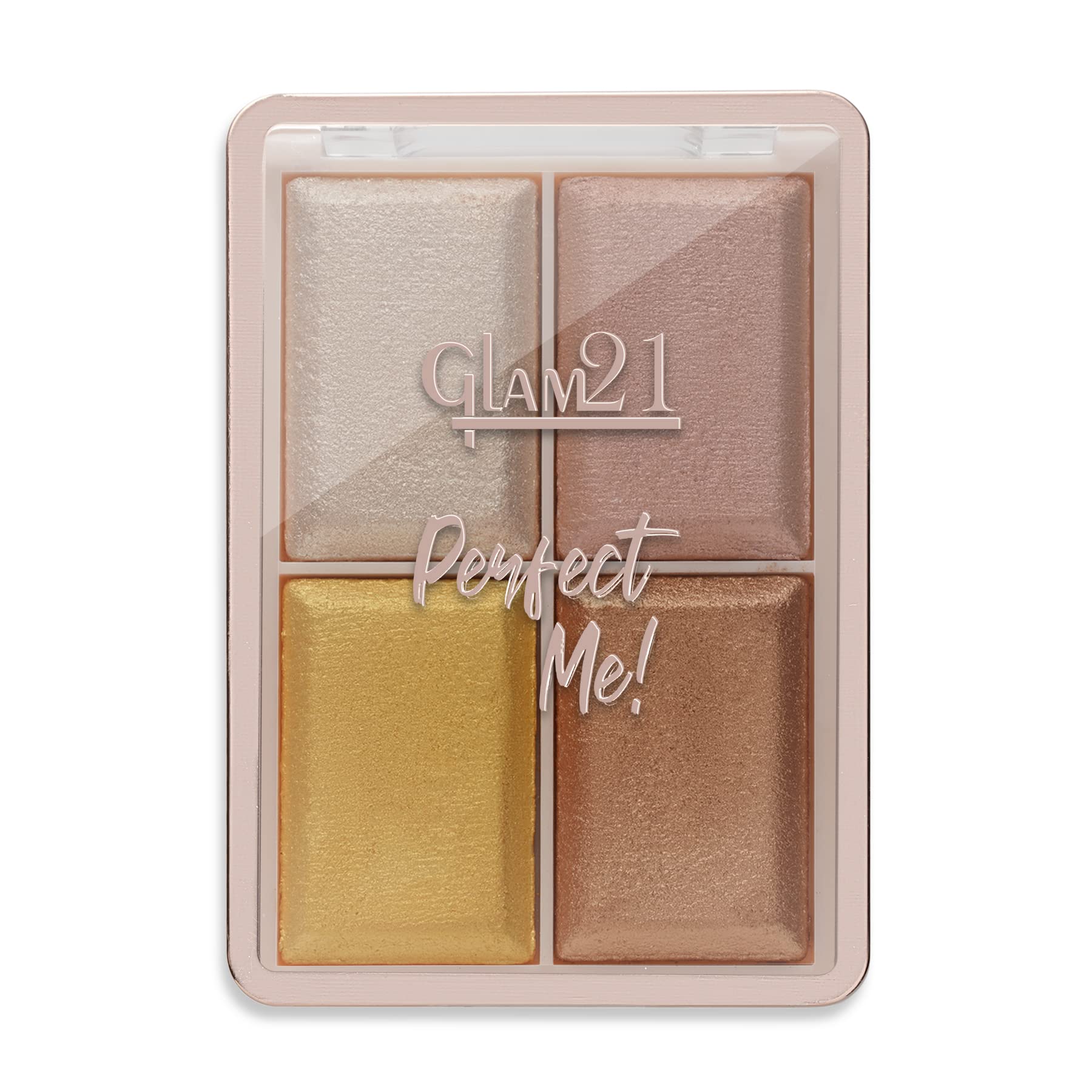 Glam21 Perfect Me! Highlighter Palette |Ultimate Shimmer Formulations |Highly-Pigmented Powder Highlighter Easy Blend Formula |Weightless Longlasting Illuminating Glow Face Kit| 6gm (Shade-03)