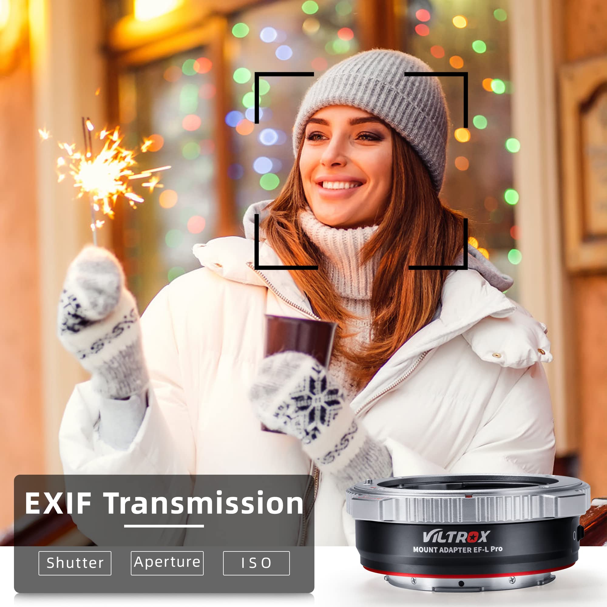 VILTROX EF-L Pro Objektivadapter Autofokus kompatibel mit EF/EF-S Objektiv auf L Mount Kamera Leica SL2/Lumix S1 S1H S5/Sigma