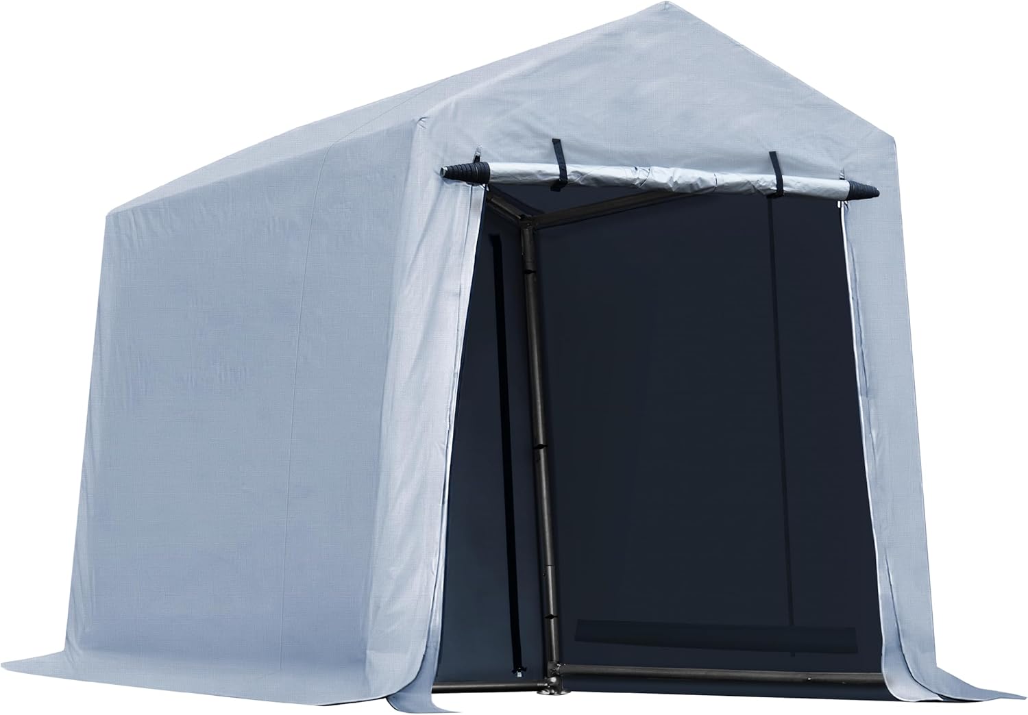 6x7x8FT Portable Storage Shed, Heavy Duty Outdoor Storage Shelter with Waterproof Cover, Portable Garage with Roll-Up Zipper Door and Ventilated Window for Motorcycles, Bicycles, Boats, Party 6x7x8FT Portable Storage Shed, Heavy Duty Outdoor Storage Shelter with Waterproof Cover, Portable Garage with Roll-Up Zipper Door and Ventilated Window for Motorcycles, Bicycles, Boats, Party