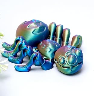 3D Printed Spider Model,Flexible Realistic Articulated Animal Fidget Toys,Mystery Figurines Gifts for Easter,Executive Desk Funny Décor and Festival Collectible,Easter Basket Stuffers (RYB)