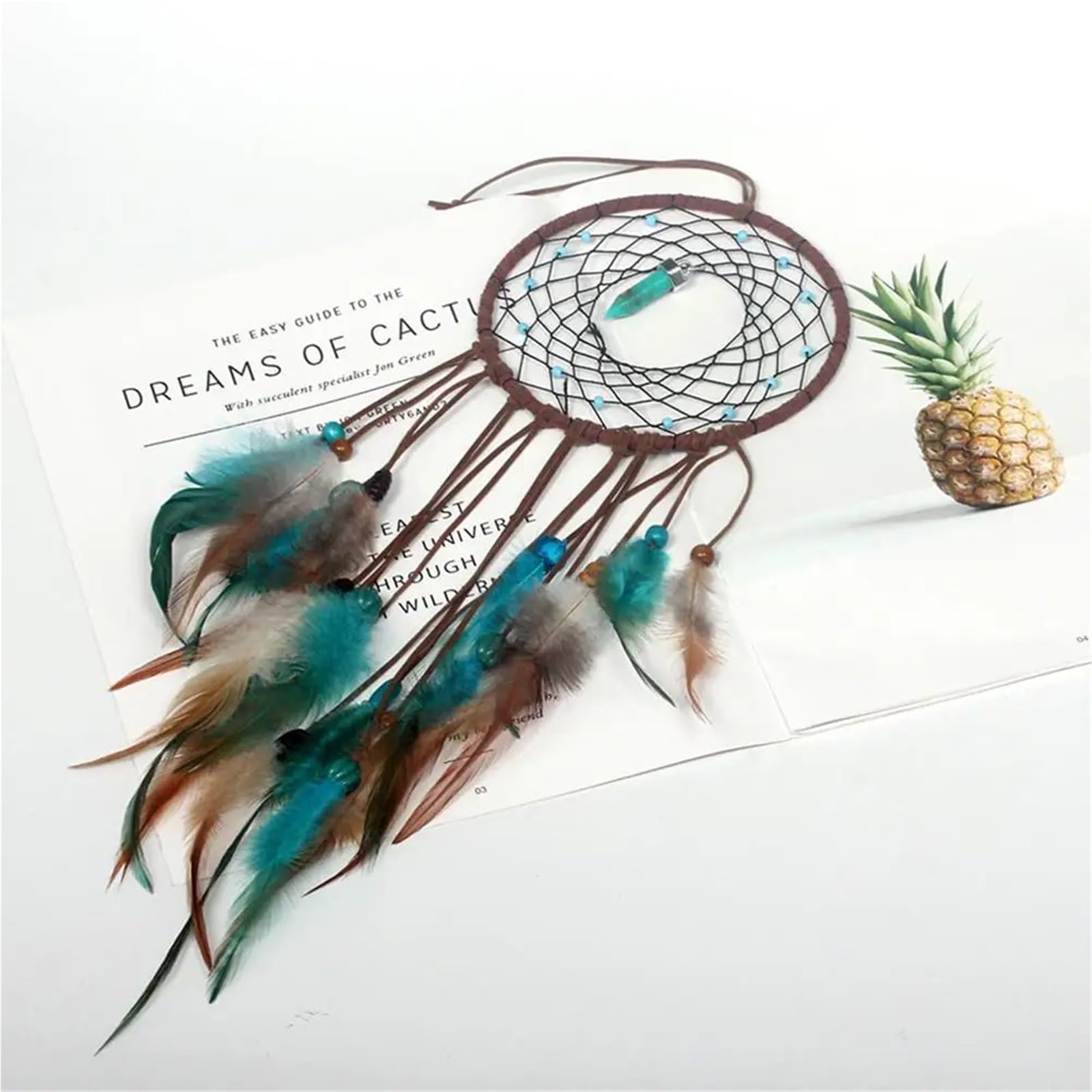 Atrapasueños de Plumas Hecho a Mano, Colgante Pared, for el hogar, 2 uds para El Dormitorio
