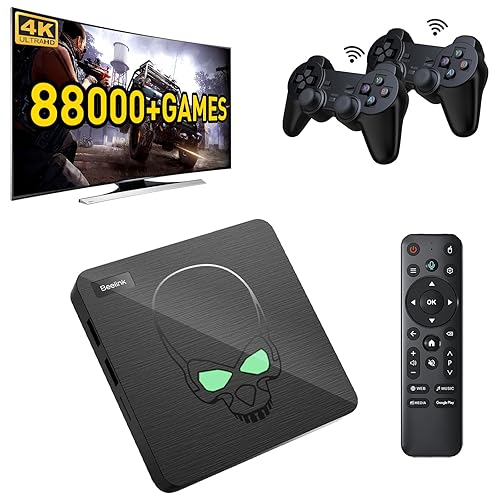 Super Console X King Video Game Console Built-in 88000+ Games, Android 9.0&EmuELEC 4.5&CoreELEC System 3 in 1, 4K UHD Output, 2.4G5G, 2 Wireless