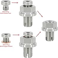 Vista 4 de M12.1-0.049 x 0.591 in Tapón de drenaje de aceite de gran tamaño, kit de reparación de rosca de bandeja de aceite autorroscante de acero inoxidable