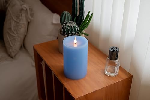 Miniatura 23 de Velas de pilar sin llama parpadeantes con temporizador remoto, vela LED que funciona con pilas de hasta 400 horas, velas de cera real con llama