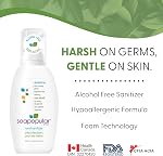 Alcohol Free Foam Hand Sanitizer, 0.15% Benzalkonium Chloride, Hypoallergenic, Fragrance Free, Safer for Kids, 100mL (Pack of 6)