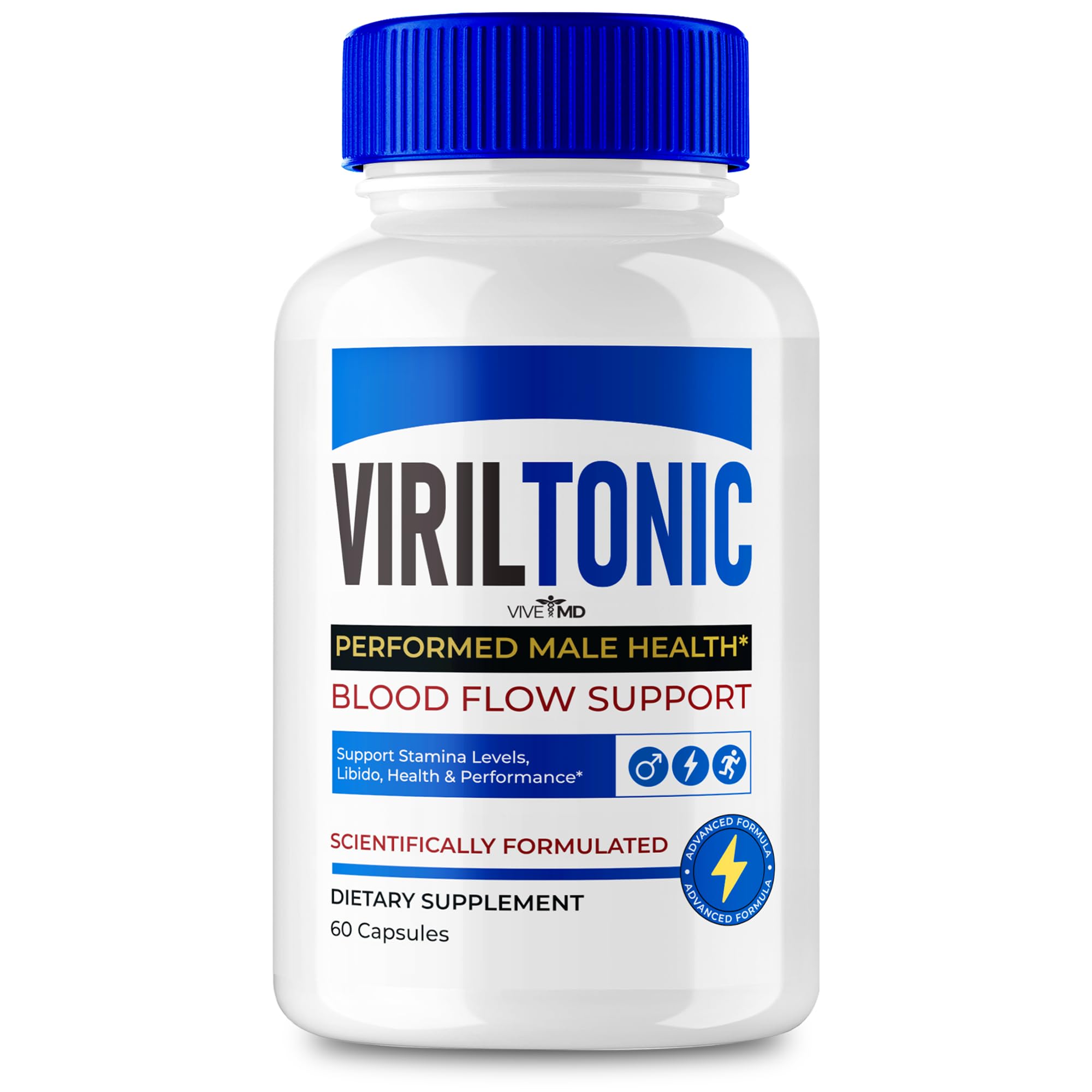 Viriltonic Capsules Men Dietary Supplement - Maximum Strength, Viriltonic Blood Flow Support Pills Advanced Formula, Viril Tonic Overall Health Support, Viril Tonic Support Pills Reviews (60 Capsules)