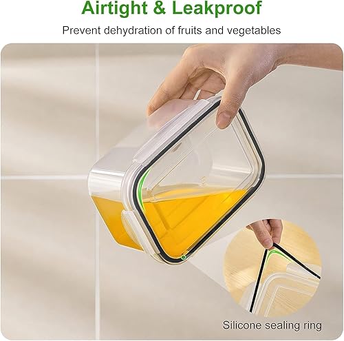 Miniatura 3 de Freshmage Contenedores de almacenamiento de frutas para refrigerador con colador extraíble, recipiente hermético para almacenamiento de alimentos,