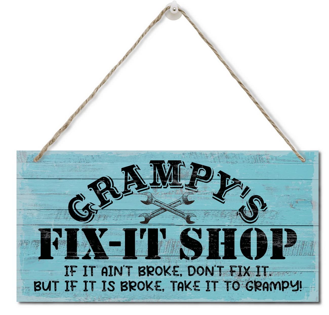 Targa in stile vintage, con scritta Grandpa's Fix-It Shop If It Ain't
