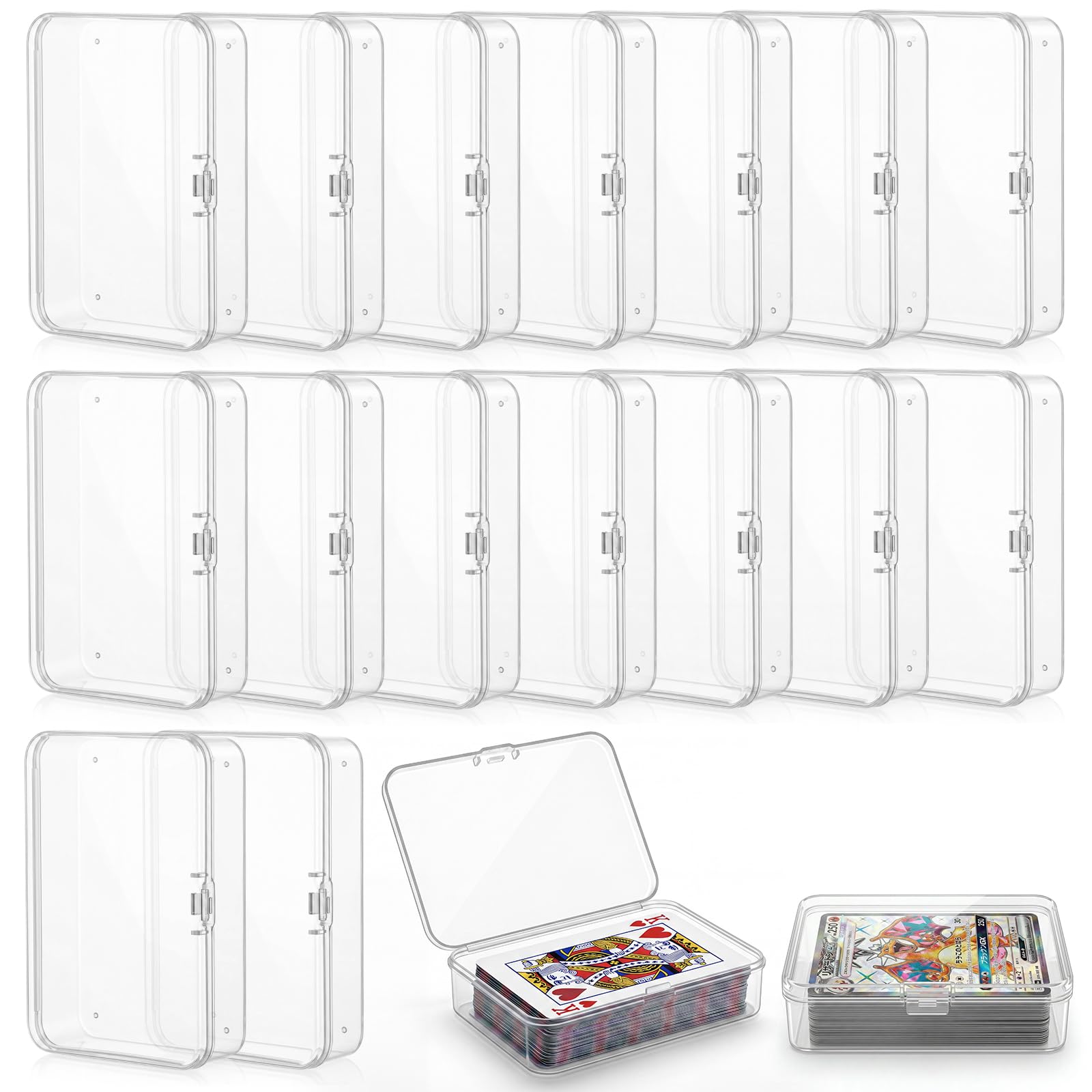 16er-Set Karten Aufbewahrungsbox, Spielkarten Etui, Kartenbox, Karten Box | Kompakt, mit Deckel und leicht zu transportieren; ideal zur Aufbewahrung von Spielkarten, Sammelkarten und kleinem Zubehör