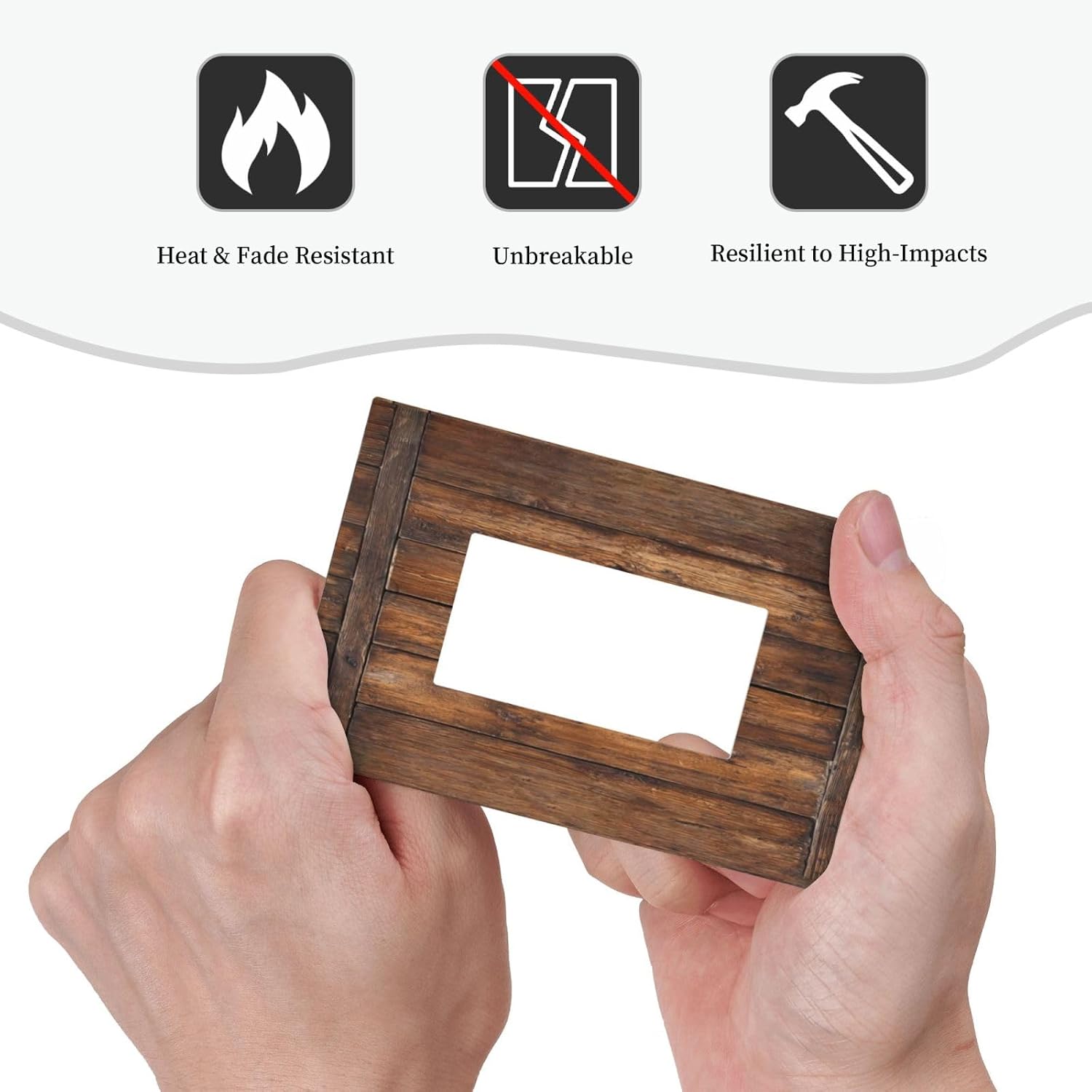 Rustic Wood Farmhouse Barn Door Light Switch Cover Vintage Brown Wooden 1 Gang Single Rocker Decorative Wall Plate Electrical Faceplate Switchplates for Bathroom Kitchen Home 5" x 3"