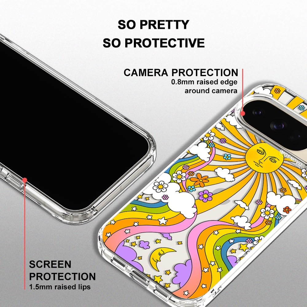 MOSNOVO Case for Google Pixel 10 & Pixel 10 Pro, [Buffertech 6.6ft Military-Grade Drop Protection] [Anti Peel Off Tech] Clear TPU Bumper Phone Case Cover Design - Cute Cherry — view 473